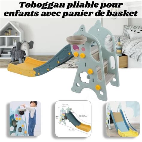 Toboggan Pour Enfant Pliable Avec Panier De Basket Ball Pour Enfants En