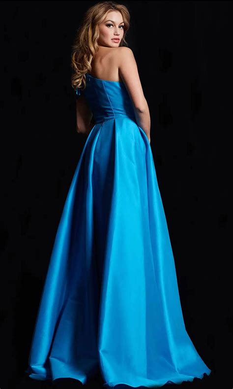 Jovani 26146 Bow Accented One Shoulder Prom Gown Couture Candy