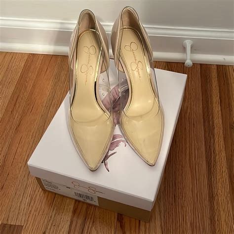 Jessica Simpson Nude And Clear Heels Gem
