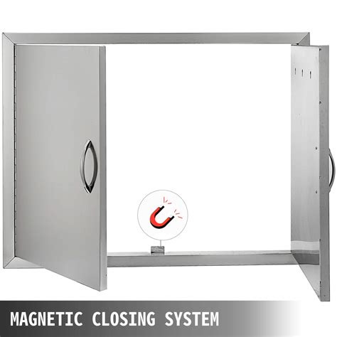 Mophorn Bbq Double Access Door 31w X 24h Inch Bbq Door Stainless Steel Wall Construction