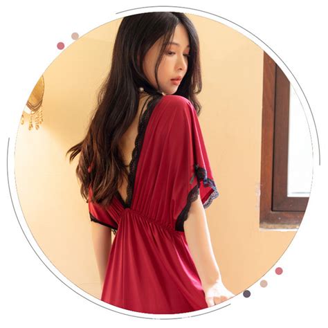 Deep V Babydoll Dress Women Sleepwear Sexy Lingerie Baju Tidur Seksi Wanita MS Color