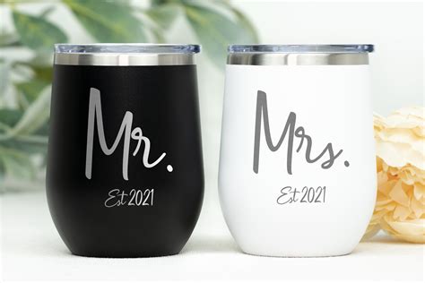 Mr And Mrs Coffee Tumblers Mr And Mrs Insulated Coffee Mug Etsy