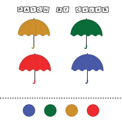 Match The Umbrella And Their Colors Appropriate Game Educational Game