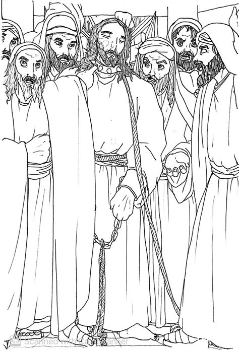 Jesus Stands Before The High Priest Caiaphas Coloring Page ColouringPages