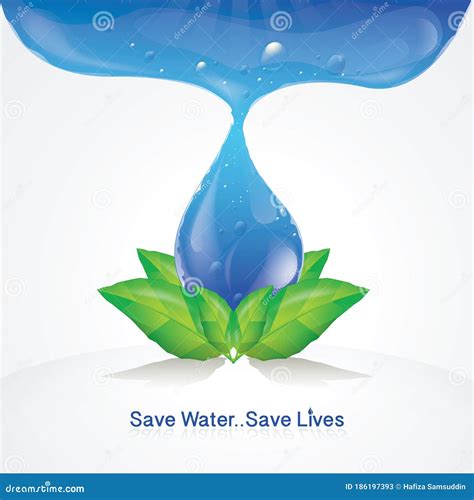 Water Conservation Concept Vector Illustration Decorative Design Stock