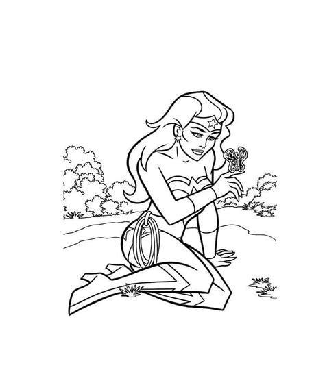 Coloriage Wonder Woman Et Fleurs T L Charger Et Imprimer Gratuit Sur