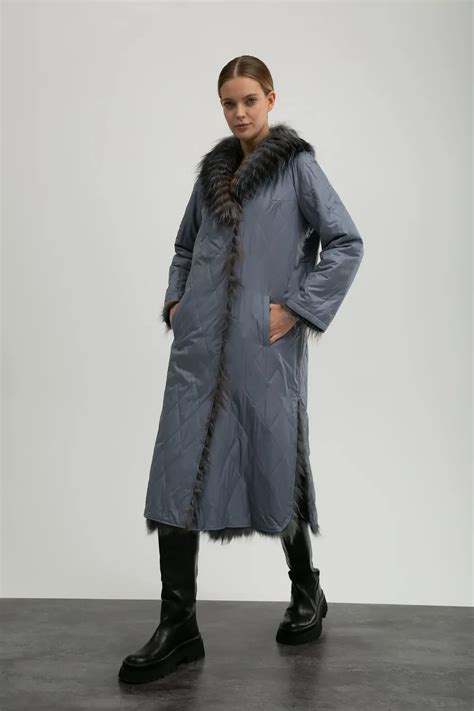 Двухсторонняя шуба из меха чернобурки SnowQueen_collection 613318003 ...