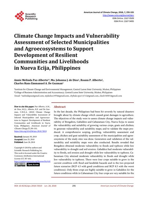 Climate Change Impacts and Vulnerability Assessmen - American Journal