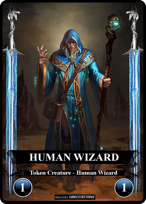human wizard evening mtg token magic  gathering cards mtg