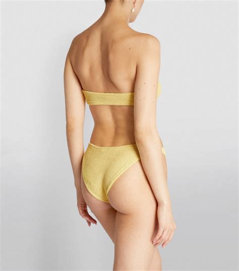 Womens Hunza G Yellow Flora Bandeau Bikini Harrods Uk