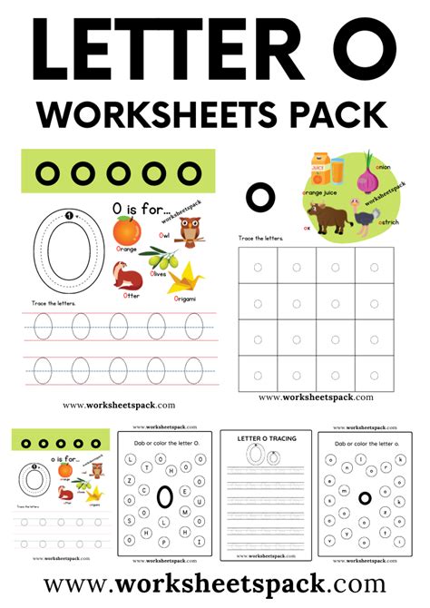 Free Letter O Printable Worksheets PDF - worksheetspack