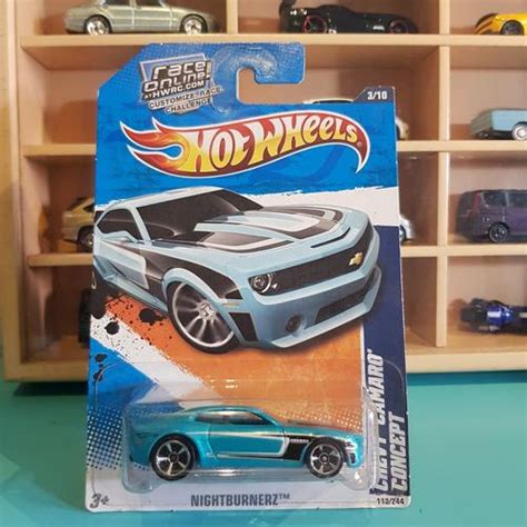 Jual Hot Wheels Chevy Camaro Concept Nightburnerz USA Card Biru Blue Kab Bandung Rezuki