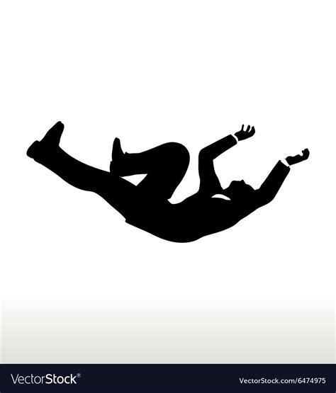 Silhouette of businessman falling Royalty Free Vector Image