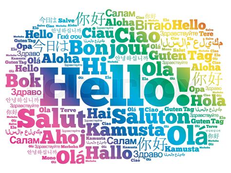 Hello Word Cloud In Different Languages Stock Vector Colourbox