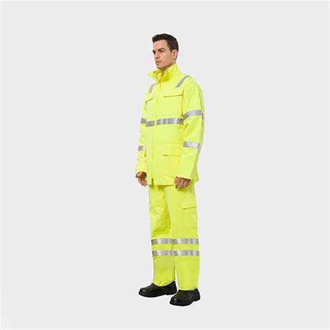 High Visible Yellow Modacrylic Cotton Material Fighting Workwear