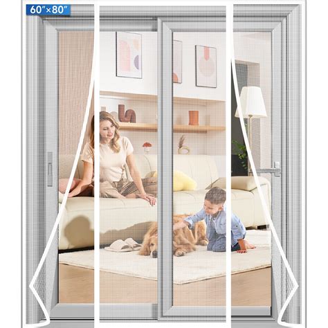 LONGEAS Magnetic Screen Door Upgraded PET Mesh Stronger Than Fiberglass