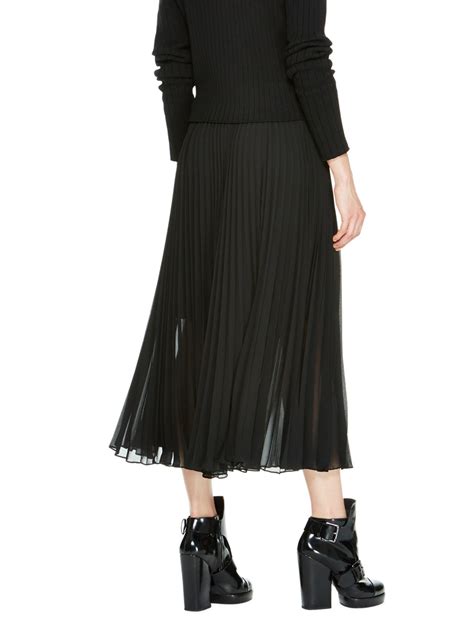 Lyst Dkny Pleated Maxi Skirt In Black