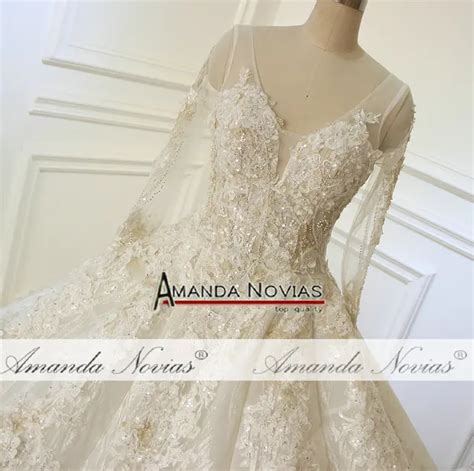 Aliexpress Buy Amanda Novias Long Sleeve Lace Appliqued Floral