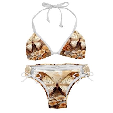 Butterfly Fission Diagram Detachable Sponge Adjustable Strap Bikini Set