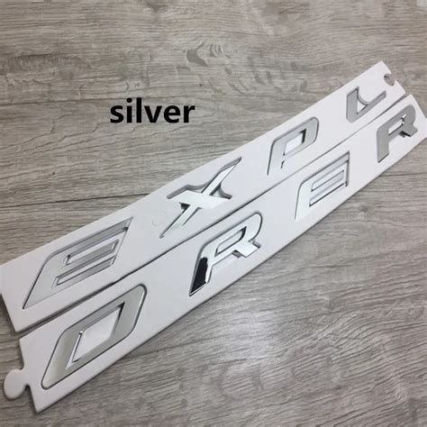 3D ABS EXPLORER Letters Hood Emblem Silver Chrome Black Logo Sticker