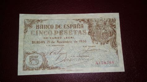 Spain 5 Pesetas 1936 Pick 97a Extremely Rare Catawiki