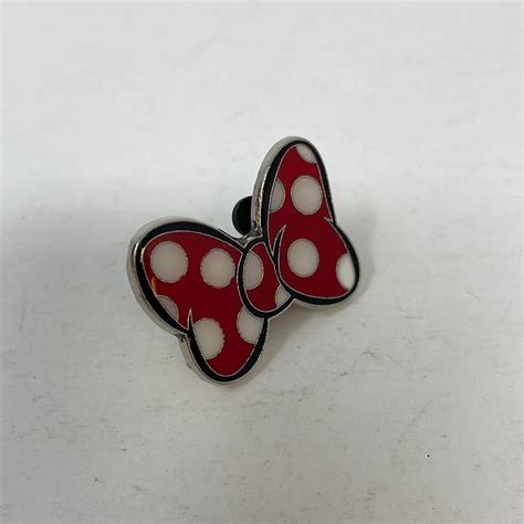 Disney Minnie Mouse Bow Icon Red White Polka Dot WDW Parks Pin Trading – shophobbymall