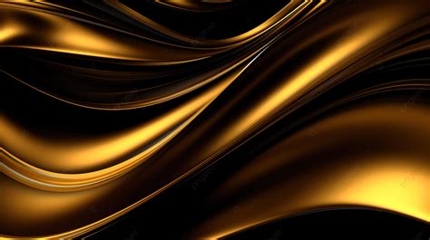 Glistening Elegance Abstract Metallic Gold On Black Texture Background