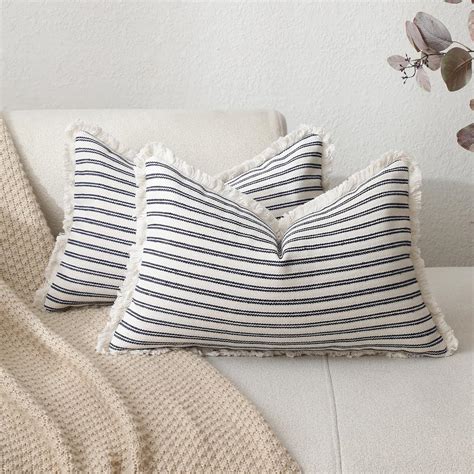 Amazon Kiuree Throw Pillow Covers X Set Of Striped Pillow