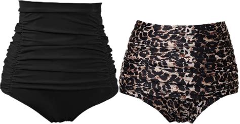 Amazon COCOPEAR Women S High Waisted Full Coverage Bikini Bottoms PCS High Waisted And