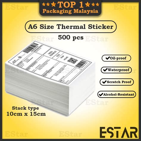 500pcs Thermal Sticker A6 Paper Roll Fold Stack Airway Bill Sticker