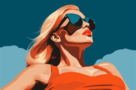 Premium Photo Beautiful Blonde Woman In Sunglasses Sunbathing