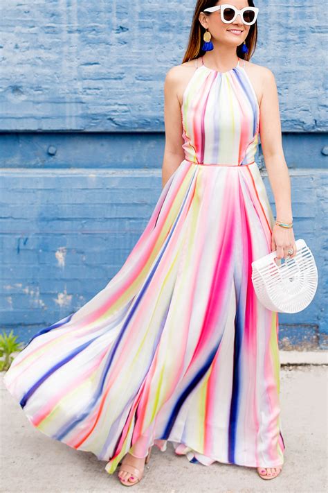 Colorful Striped Maxi Dress