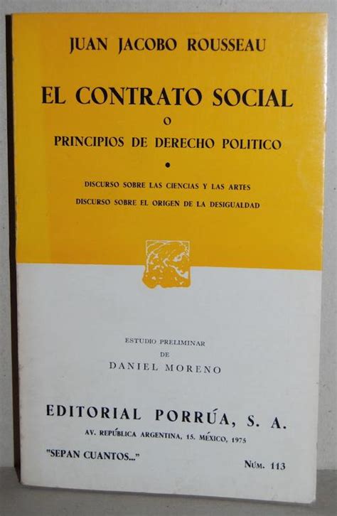 EL CONTRATO SOCIAL O PRINCIPIOS DE DERECHO POLITICO DISCURSOS SOBRE