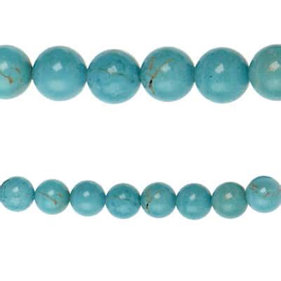 Turquoise Dyed Reconstituted Howlite Round Beads Mm By Bead Landing