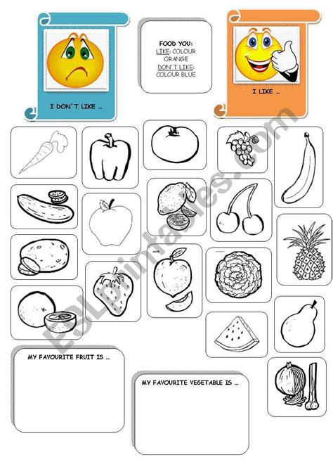 Food You Like And Don´t Like Esl Worksheet By Tamala