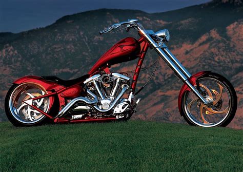 Download Chopper Motorcycle Matte Red Wallpaper