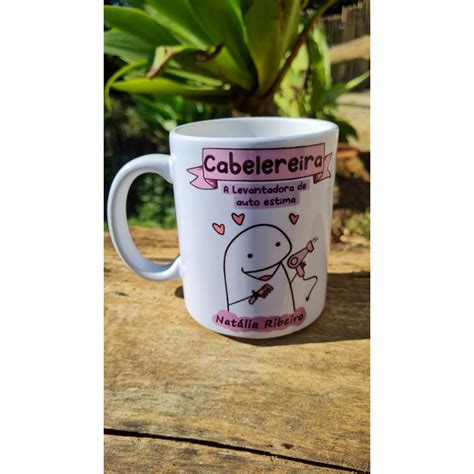 Caneca Flork Bento De Porcelana Personalizada Cabelereira Profiss Es