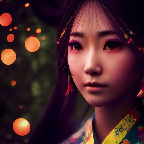 Premium Photo Geisha Woman Portrait Japanese Girl 3d Rendering