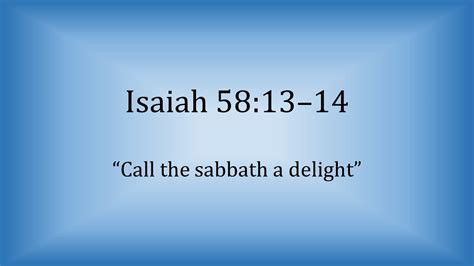 Isaiah Call The Sabbath A Delight Scripture Song Youtube