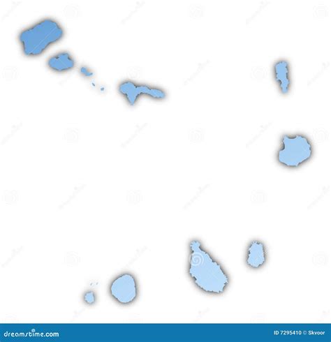 Cape Verde Vector Map Isolated On White Background High Detailed Black