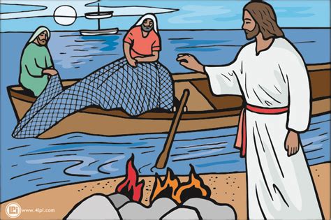 Jesus Asks The Disciples To Cast Their Nets One Last Time Clipart