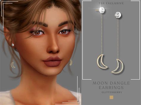 The Sims Resource Moon Dangle Earrings