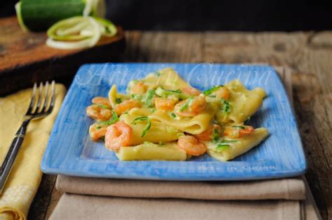 Paccheri Risottati Con Gamberi Zucchine E Zafferano