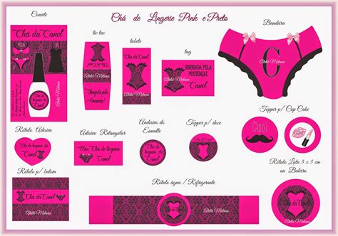 Ateliê Melana chá de lingerie Pink e preto rendado