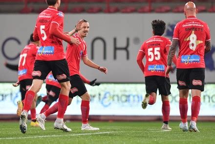 Rwdms Players Celebrate After Scoring During Editorial Stock Photo