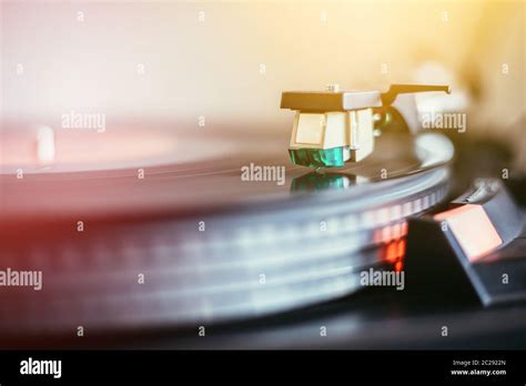 Playing Retro Music Professional Turnable Audio Vinyl Record Music