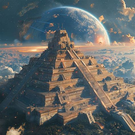 Futuristic Pyramid in the Sky