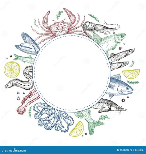 Fish Seafood Template Vector Illustration Cartoondealer