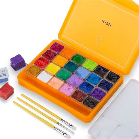 Amazon Himi Gouache Paint Set Colors X Ml Oz With Brushes