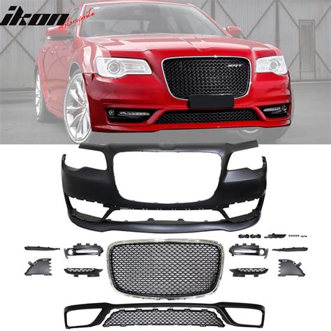 Ikon Motorsports Front Bumper Cover Compatible With 2015 2023 Chrsyler 300 S Models Without